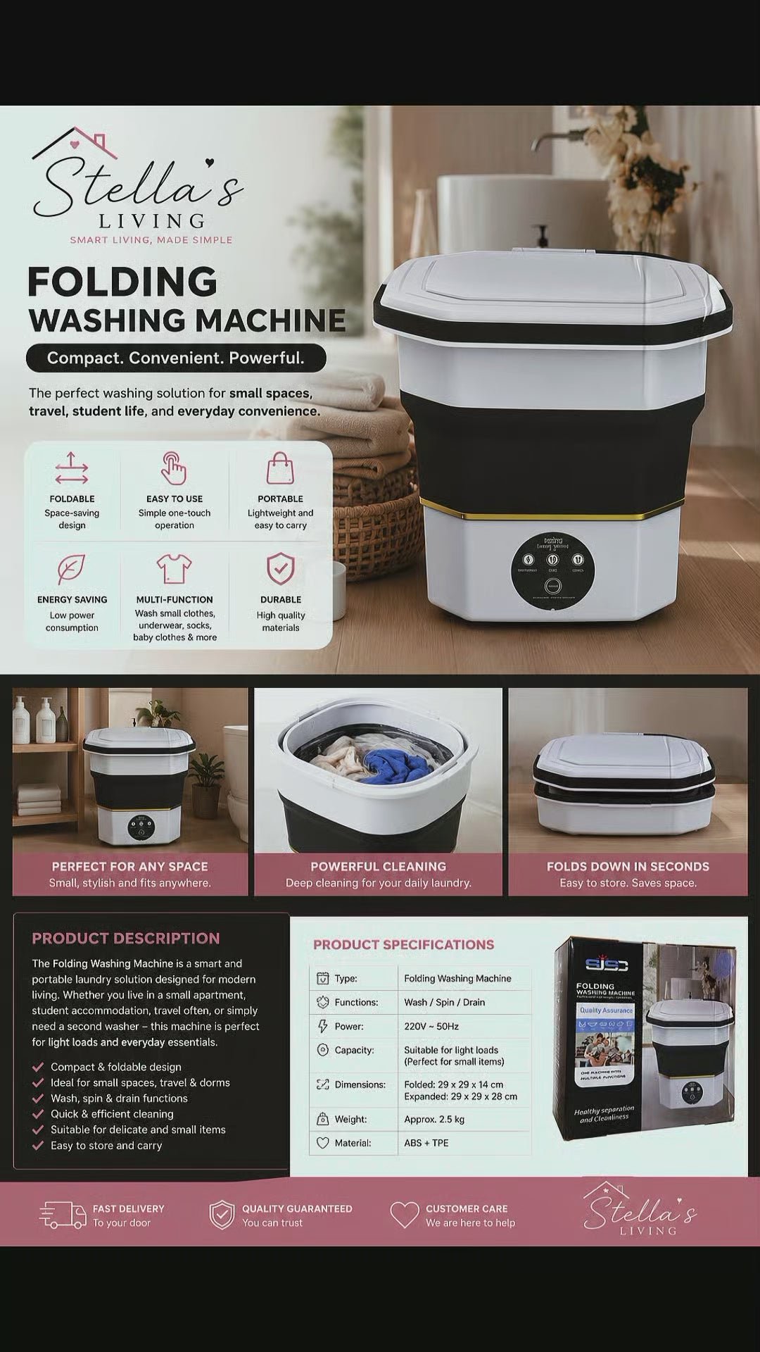 Portable Foldable Washing machine