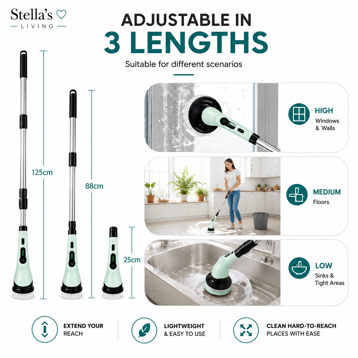 Electric Spin Scrubber -Cordless cleaning brush for home